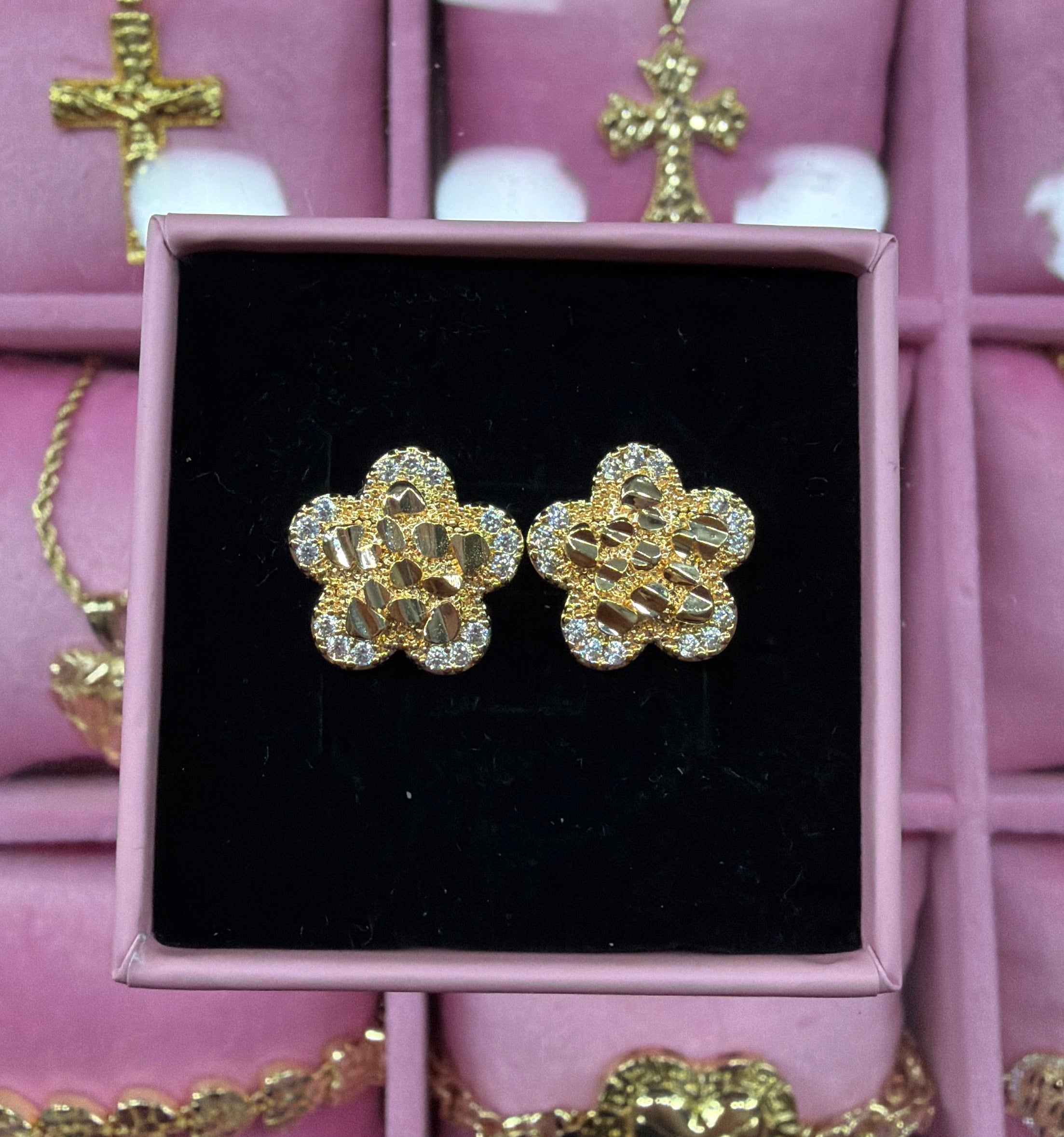 FLOWER NUGGET EARRINGS
