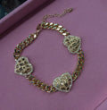 NUGGET HEART CUBAN BRACELET