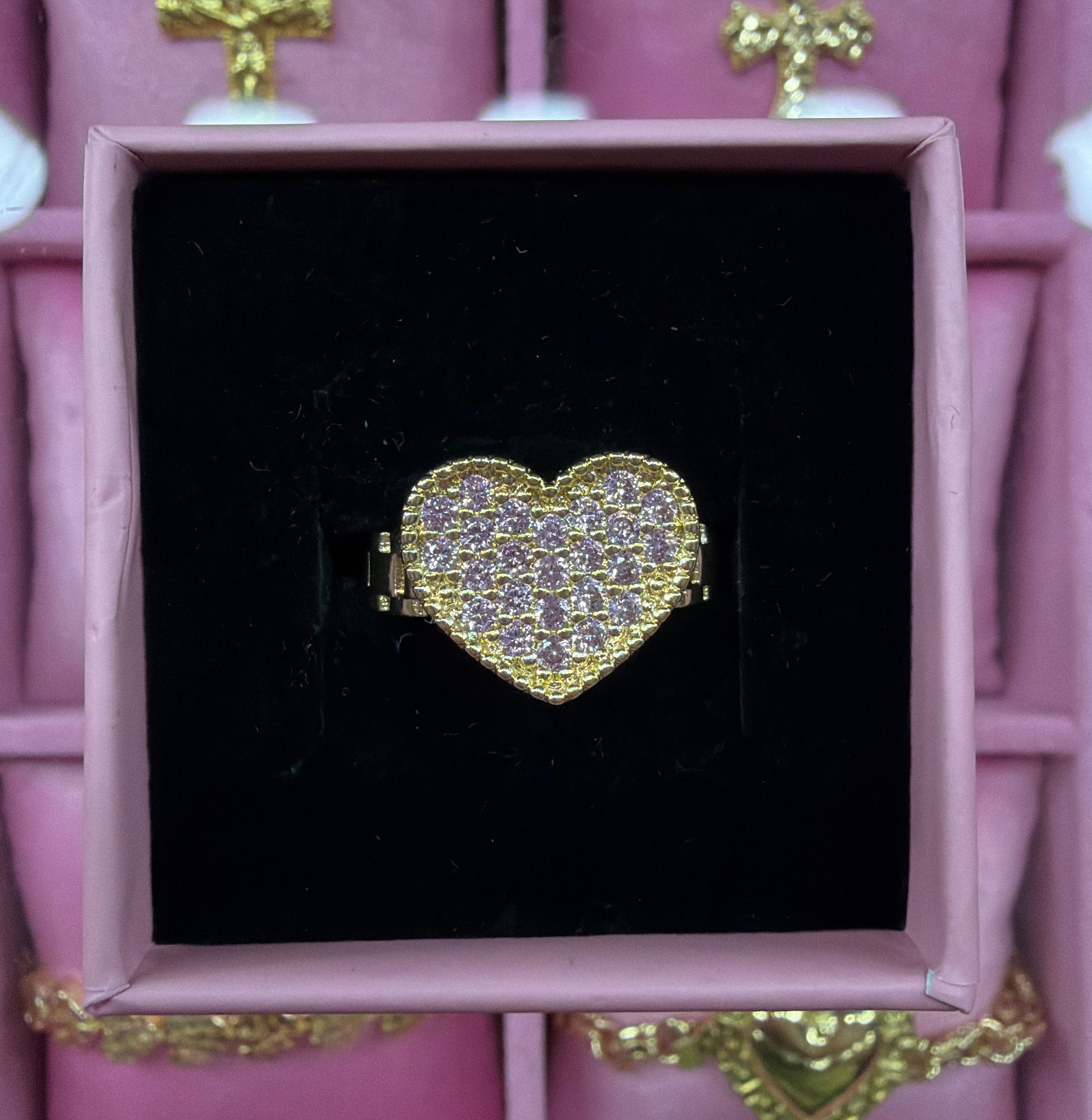 PINK DMND HRT ROLEX RING