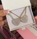 ICED PINK HRT NECKLACE SMALL